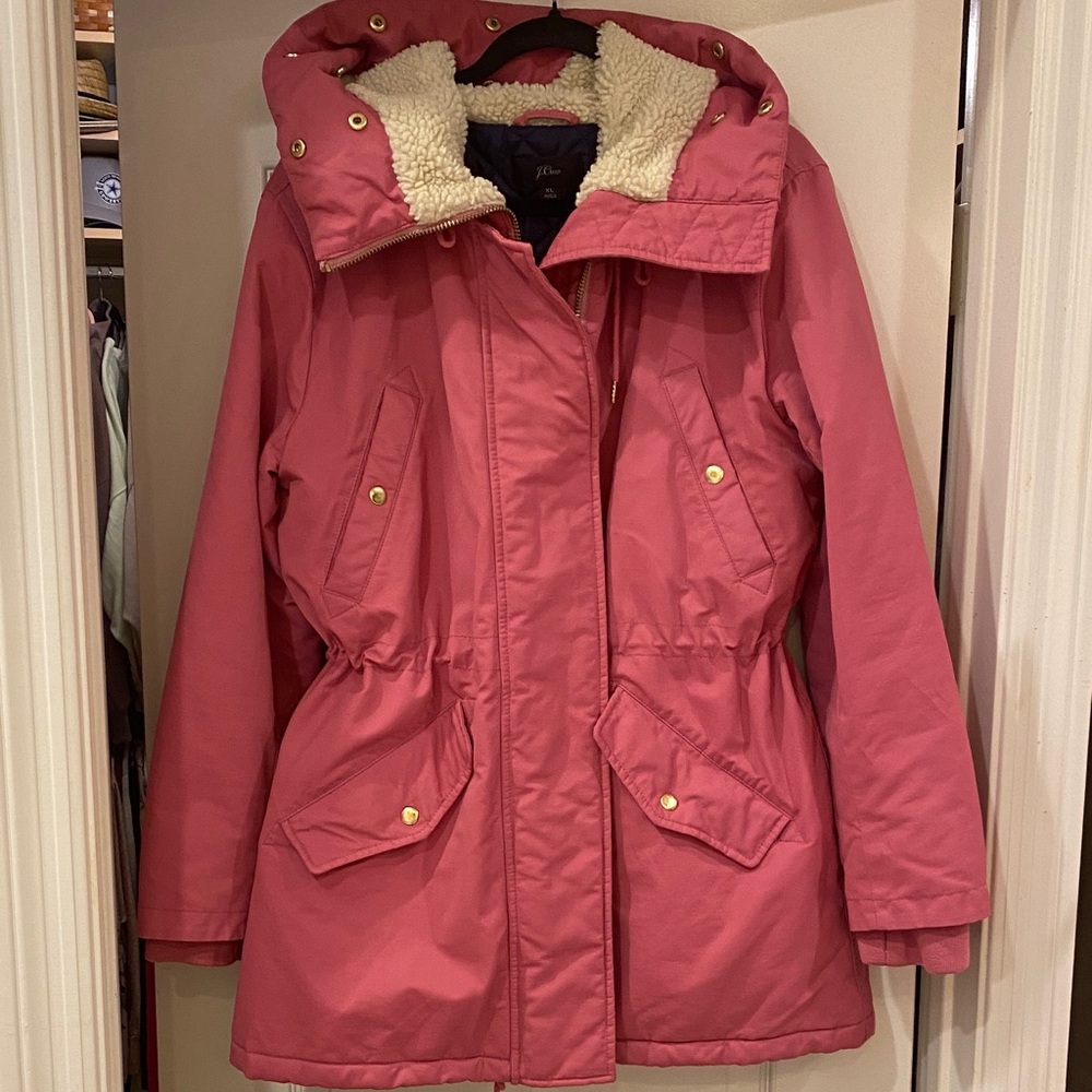 J. Crew Women's Rose Hooded coated canvas winter Jacket - Picture 5 of 10